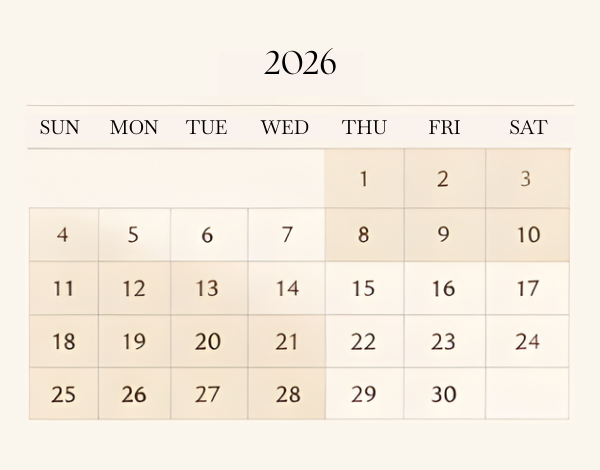 static calendar mockup